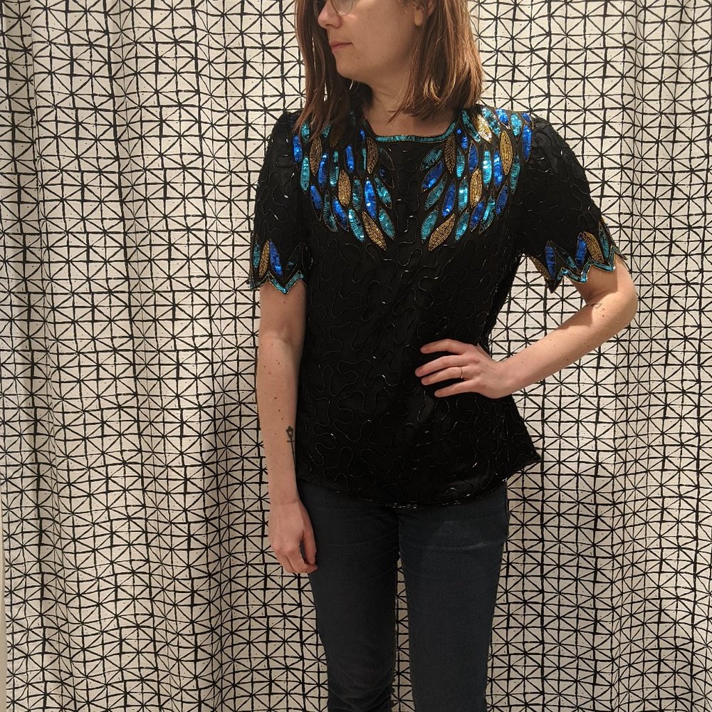 Vintage Sequin Top | (Denise Elle) M